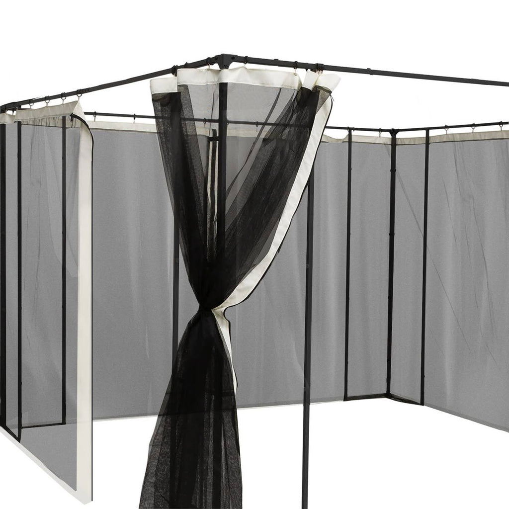 4-Panel Mesh Mosquito Netting Sidewalls with Zippers for Patio Gazebo G225602