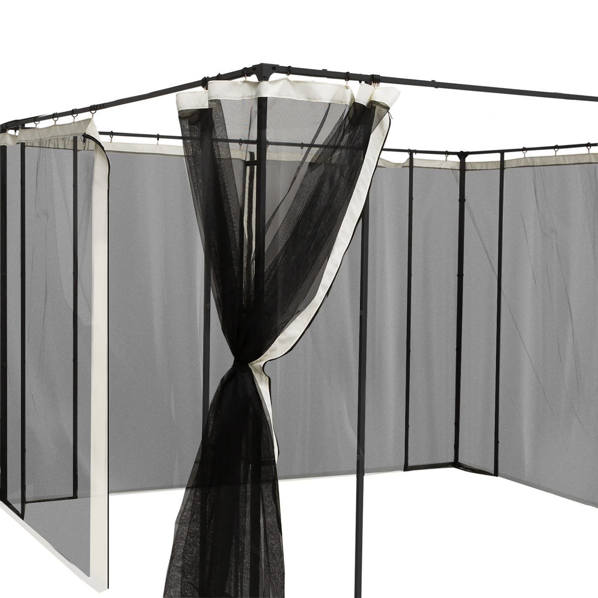 4-Panel Mesh Mosquito Netting Sidewalls with Zippers for Patio Gazebo G225602
