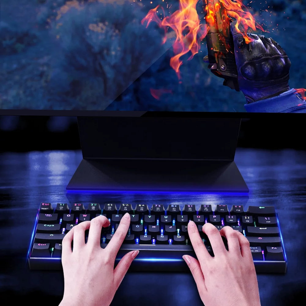 Black 61 Keys RGB Mechanical Gaming Keyboard Q17230
