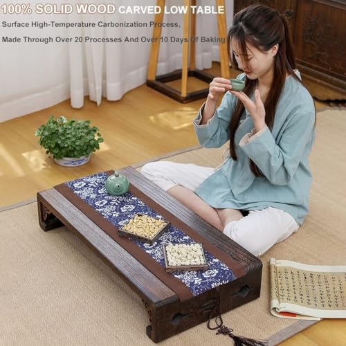 Japanese Tatami Low Table Wooden Coffee Table Portable Mini Furniture (40x30x11cm) U631856