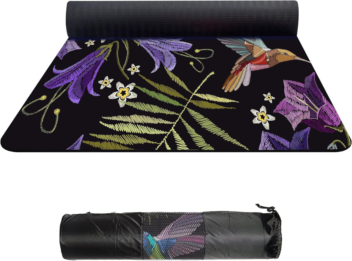 Suede TPE Yoga Mat with Carrying Bag, 72x32 Extra Thick 8MM H799