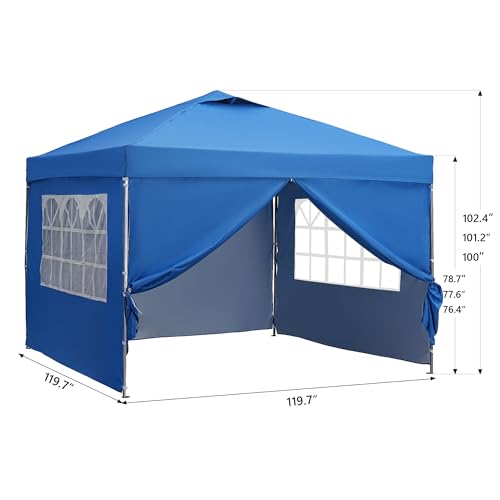 10x10ft Pop-up Canopy Tent with 4 Removable SideWalls G243
