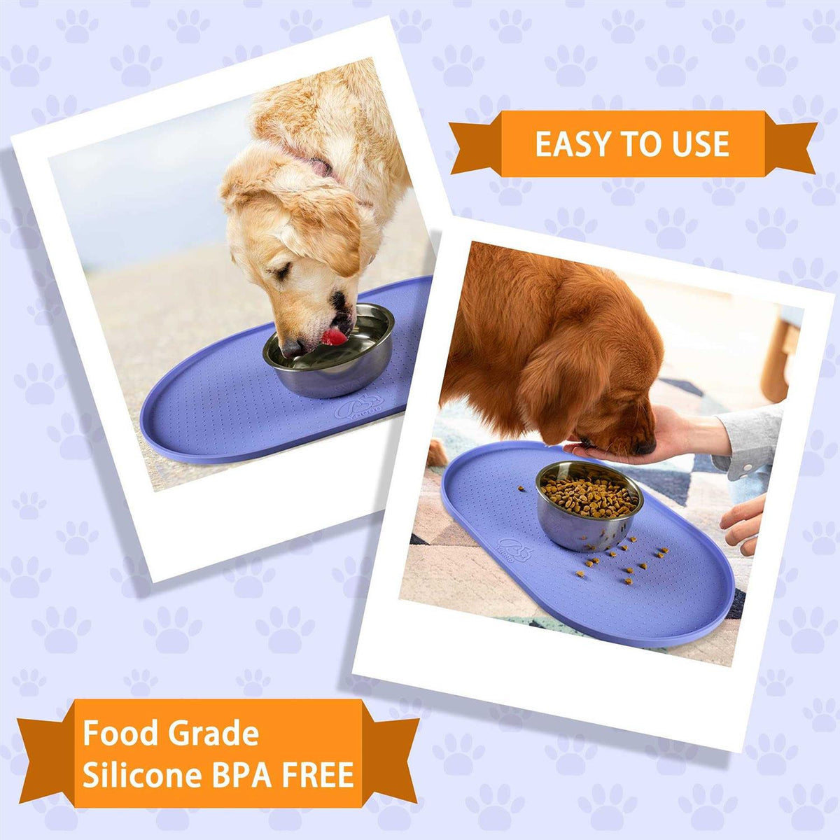 Silicone Dog Food Mat Waterproof Raised Edges Y183
