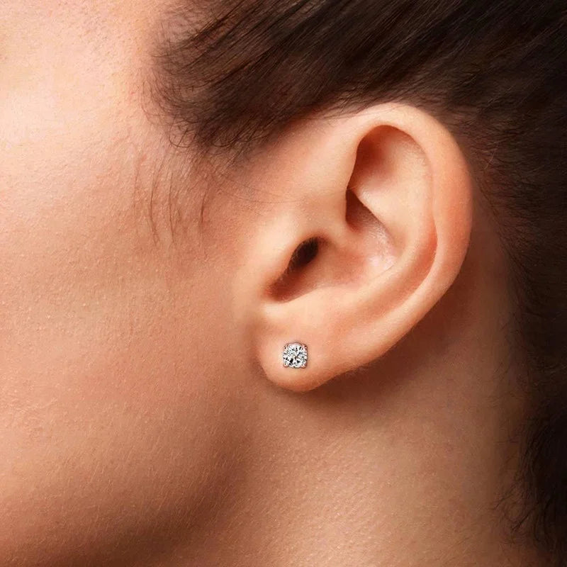 14K Rose Gold Moissanite Stud Earrings S52128