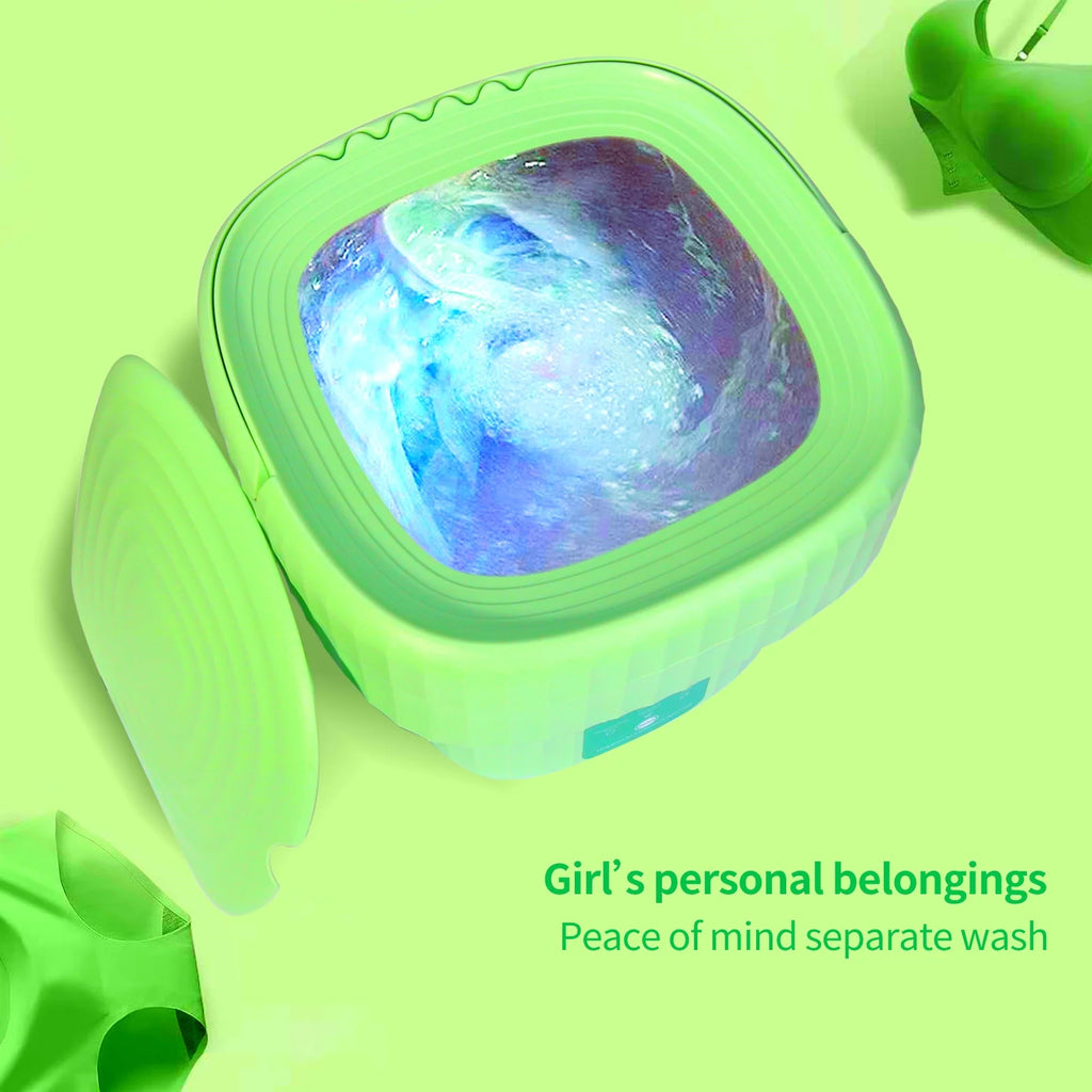 Mini Foldable Washer and Spin Dryer (Green) S633