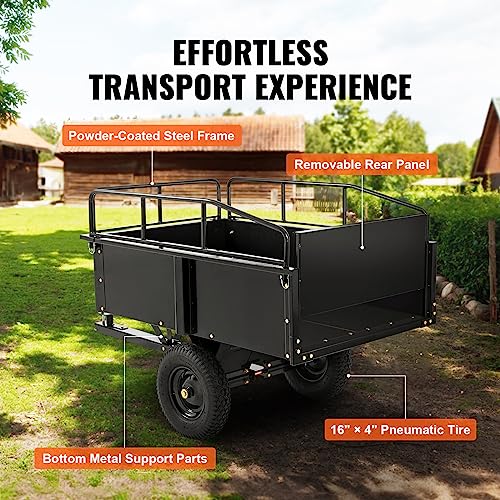 750-Pound 15 Cubic Feet Steel Dump Cart with Removable Sides C702