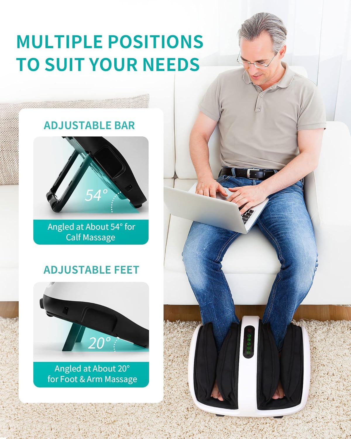 Shiatsu Foot and Calf Massager with Heat and Remote A187