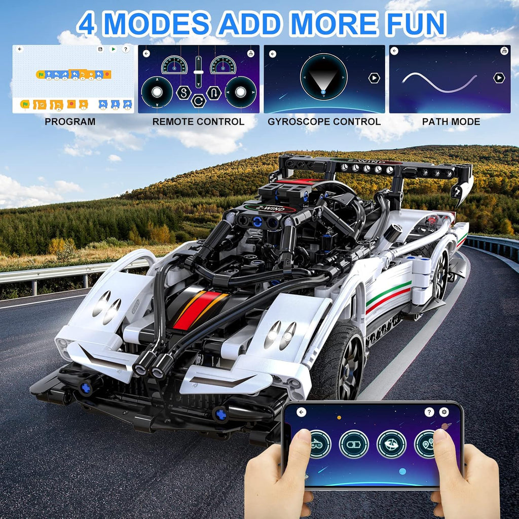Rechargeable RC & APP Controlled Model Car Building Kit U21412
