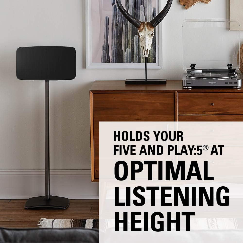 Wireless Speaker Stand with Built-in Cable Management (Black) B198528