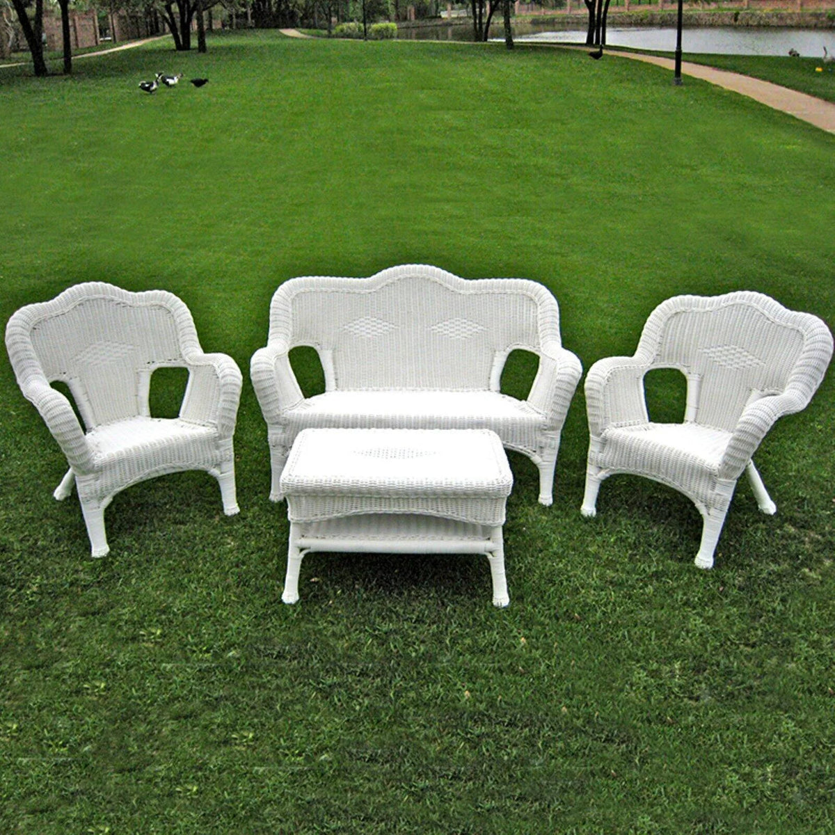 Wicker Resin Patio Conversation Set - Seats 4 Q145024