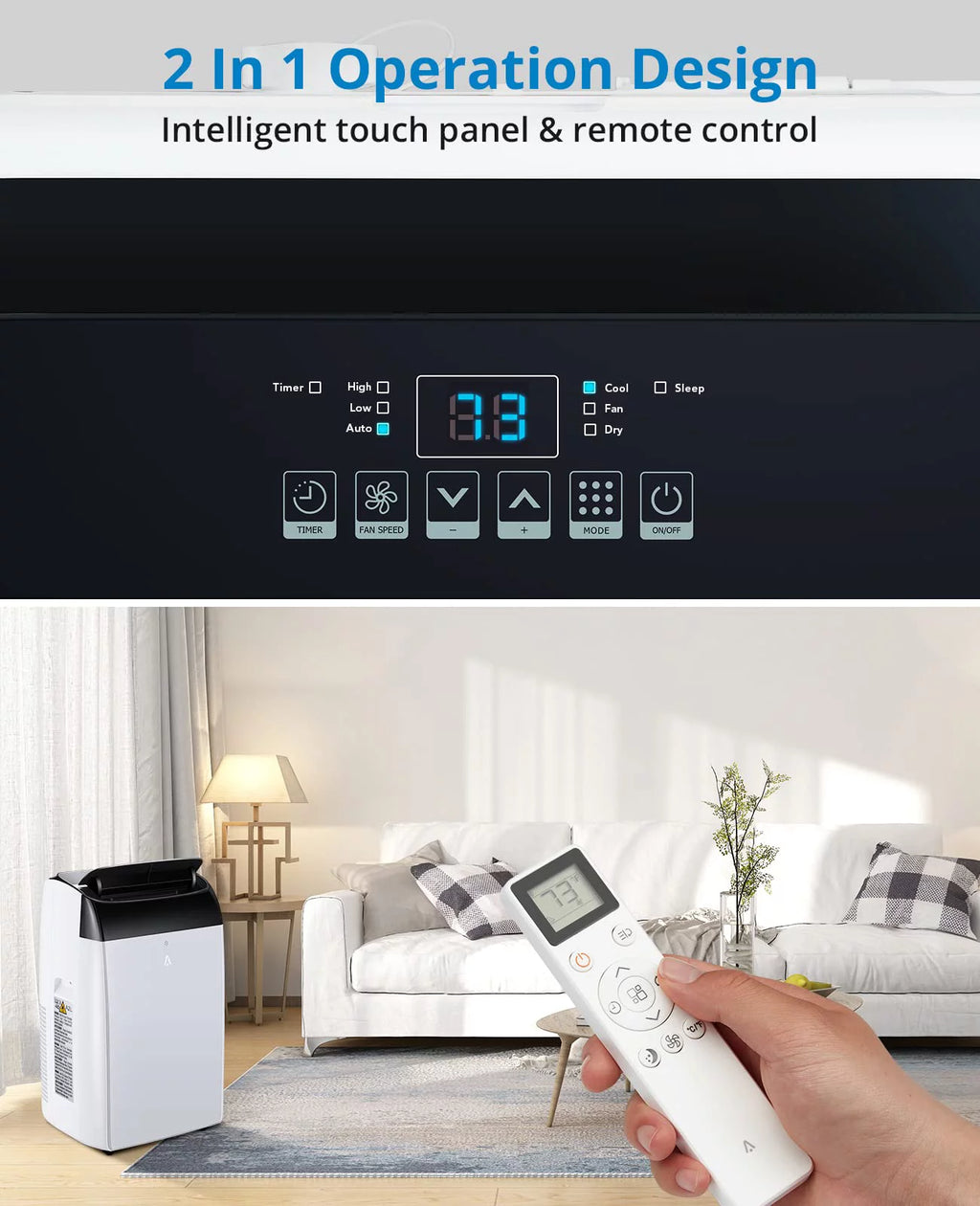 14,000 BTU 3-IN-1 Portable Air Conditioner with Remote Control R72273