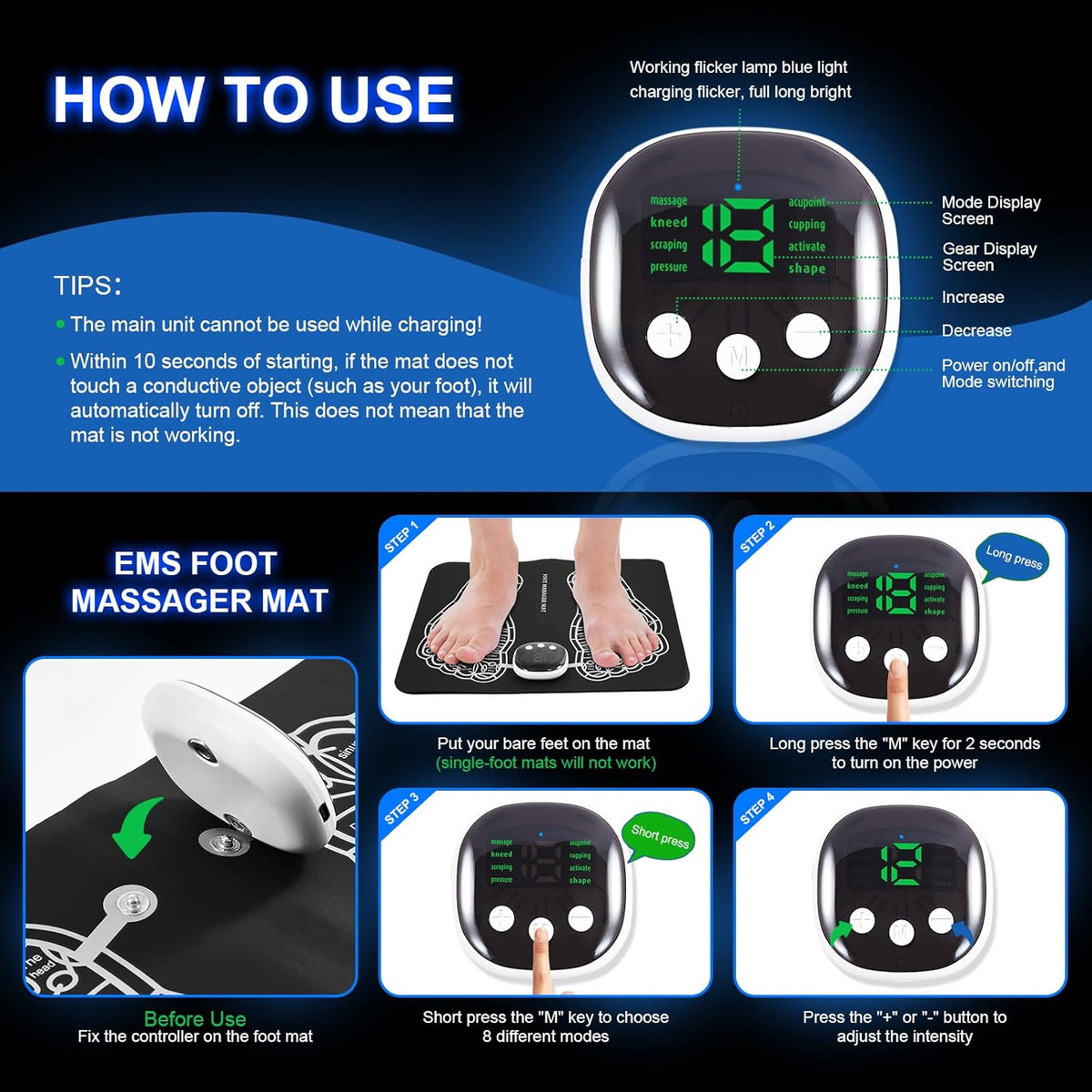 Foot Massager Mat with 15 Modes D53742