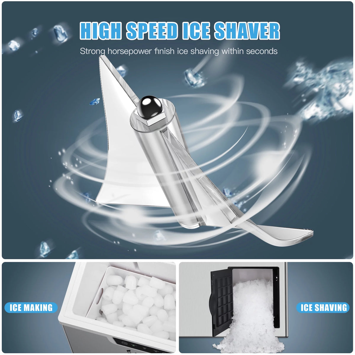 2-in-1 Portable Countertop Ice Maker & Shaver Machine L45924