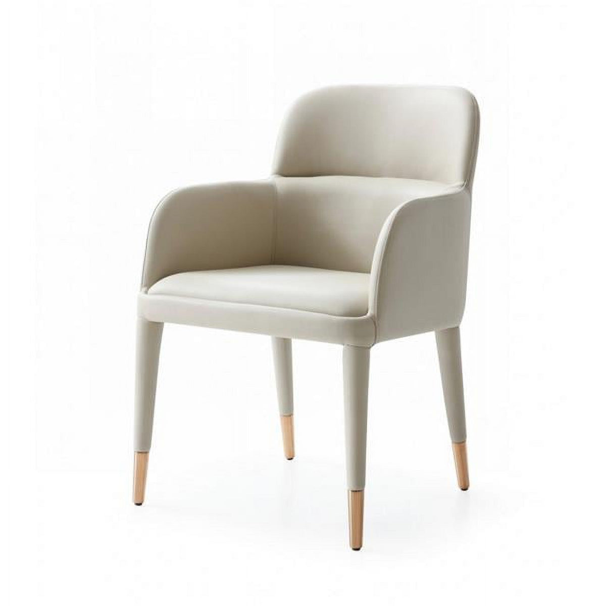 Cream Leatherette Armchair with Tufted Curved Back U73327