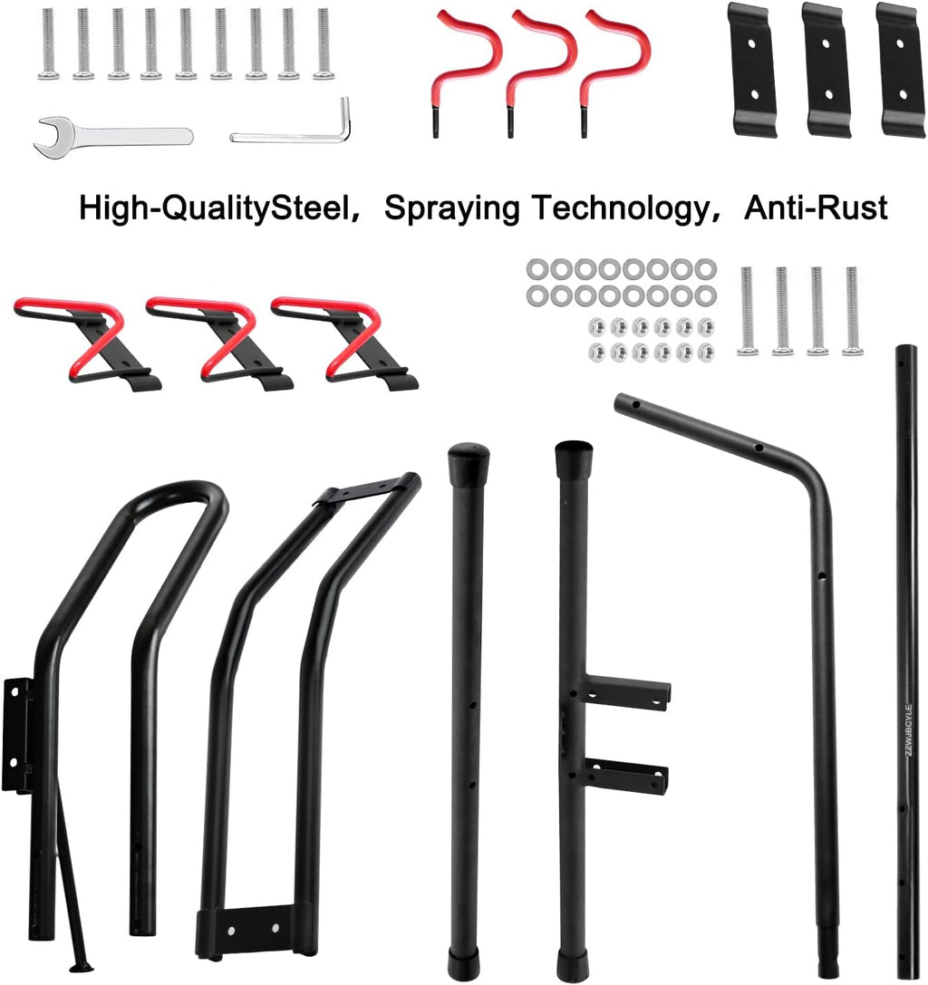 Vertical Bike Rack, Adjustable Indoor and Outdoor Bicycle Stand Rack, Fits Most 20''-28'' Bikes Q73235