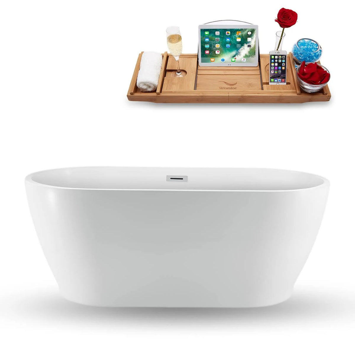 Freestanding Tub and Tray in White S938754