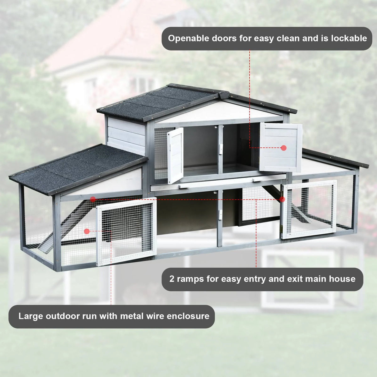 Wooden Chicken Coop with Nesting Box Z68877