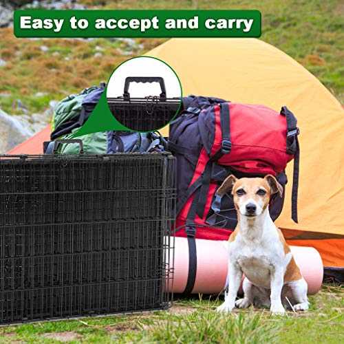 48 Inch Folding Wire Dog Crate with Double-Door H925958