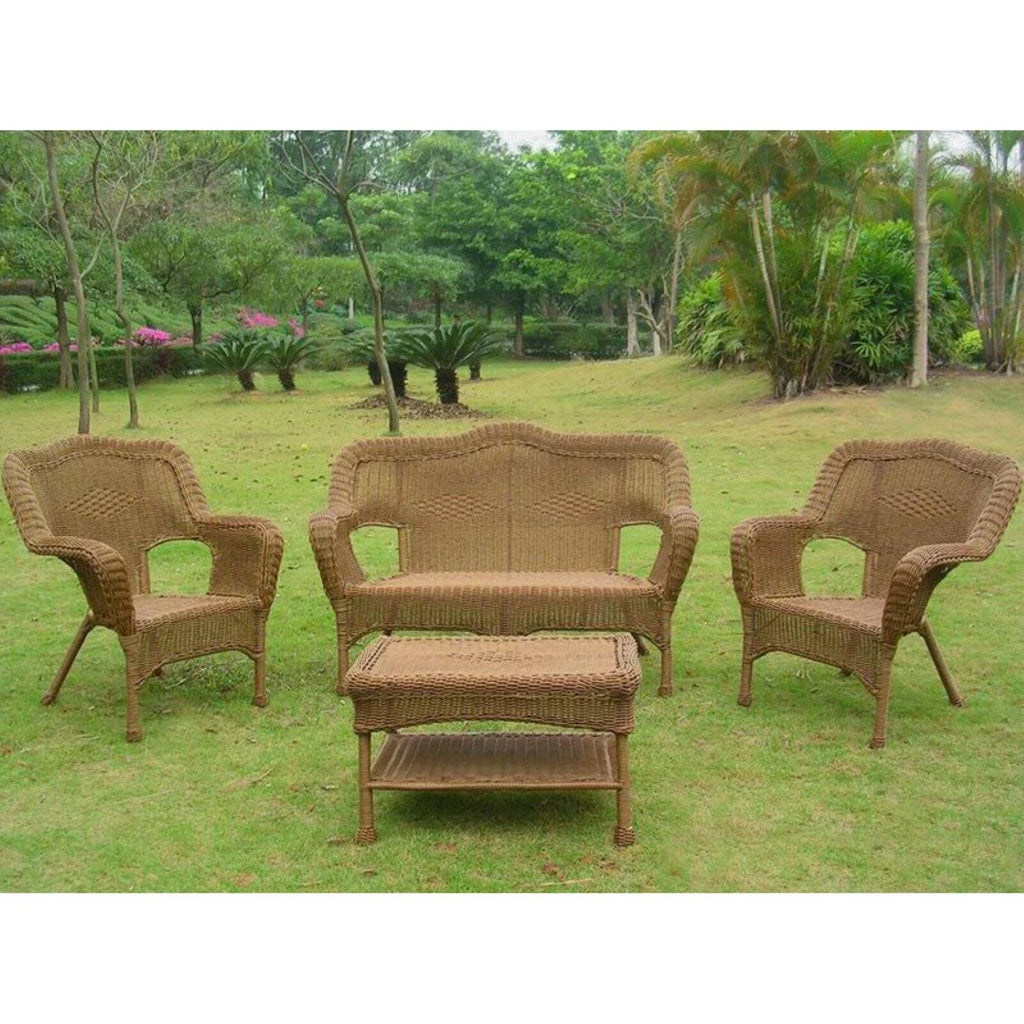Wicker Resin Patio Conversation Set - Seats 4 Q145024