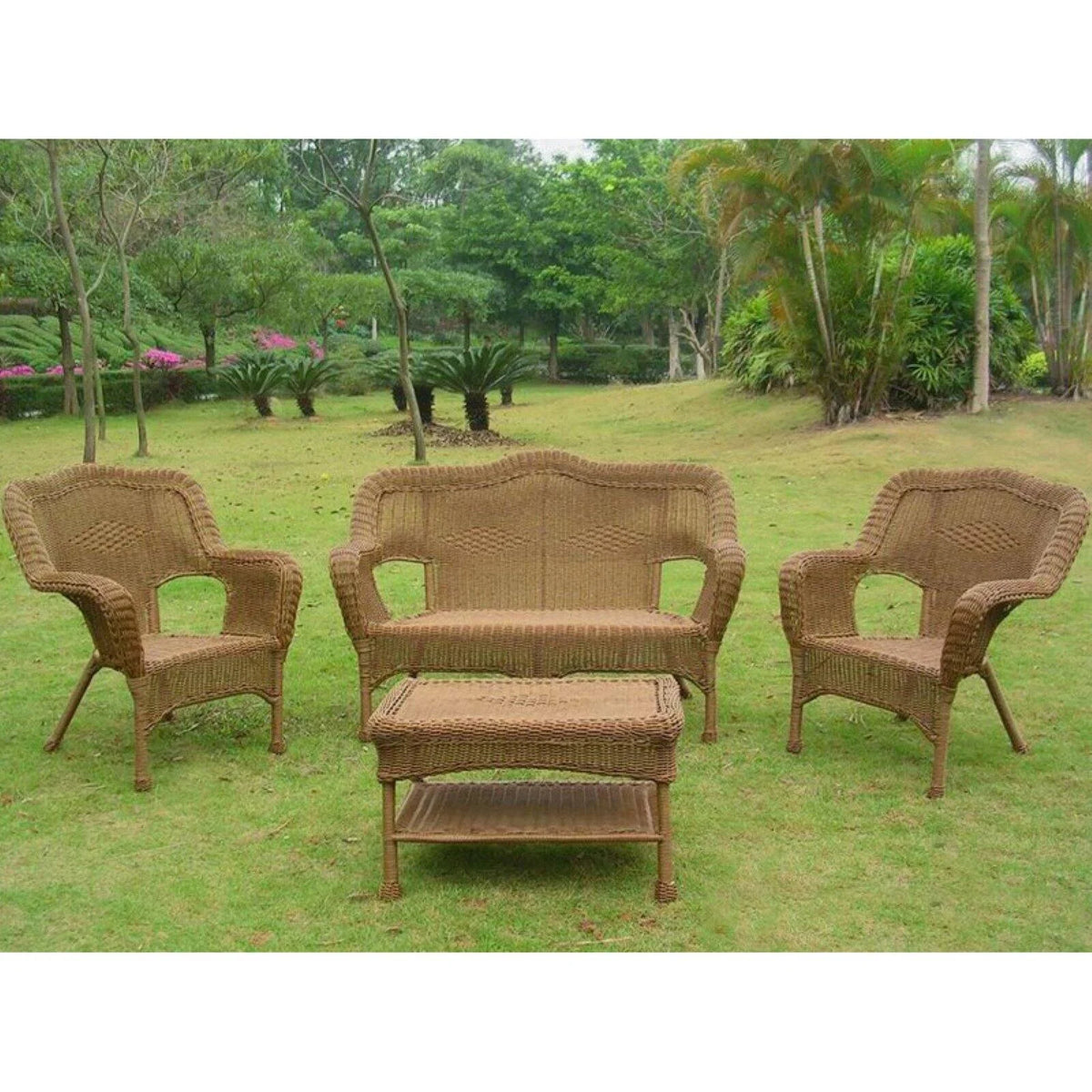 Wicker Resin Patio Conversation Set - Seats 4 Q145024