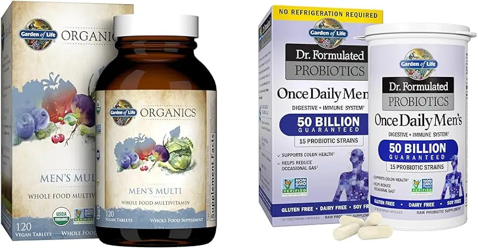Organic Whole Food Multivitamin and Probiotics Supplement 120 Tablets 30 Capsules W784411