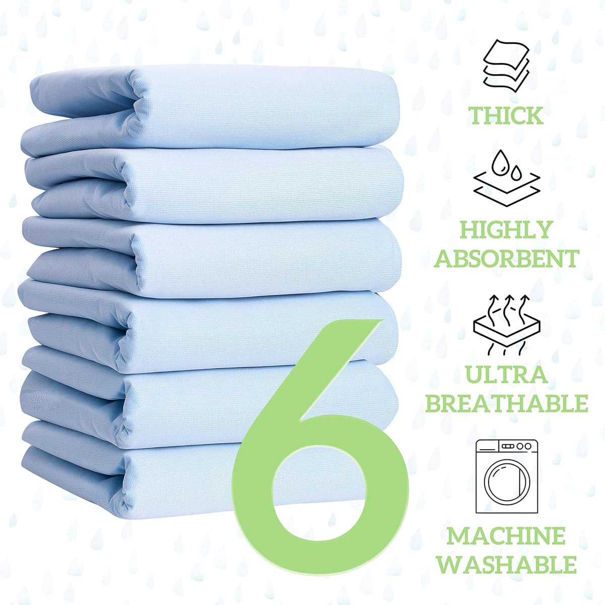 Washable Underpads 6 Pack 30 x 34 X9735