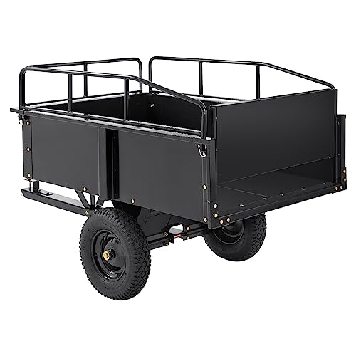 750-Pound 15 Cubic Feet Steel Dump Cart with Removable Sides C702