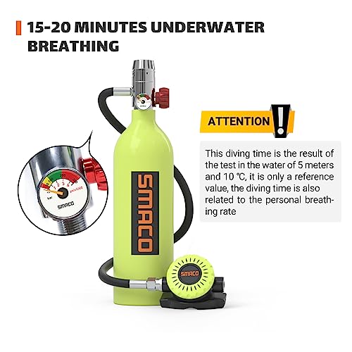 Mini Scuba Tank 1.0L Capacity Portable Diving Gear Emergency Backup Diving Tank Q32237