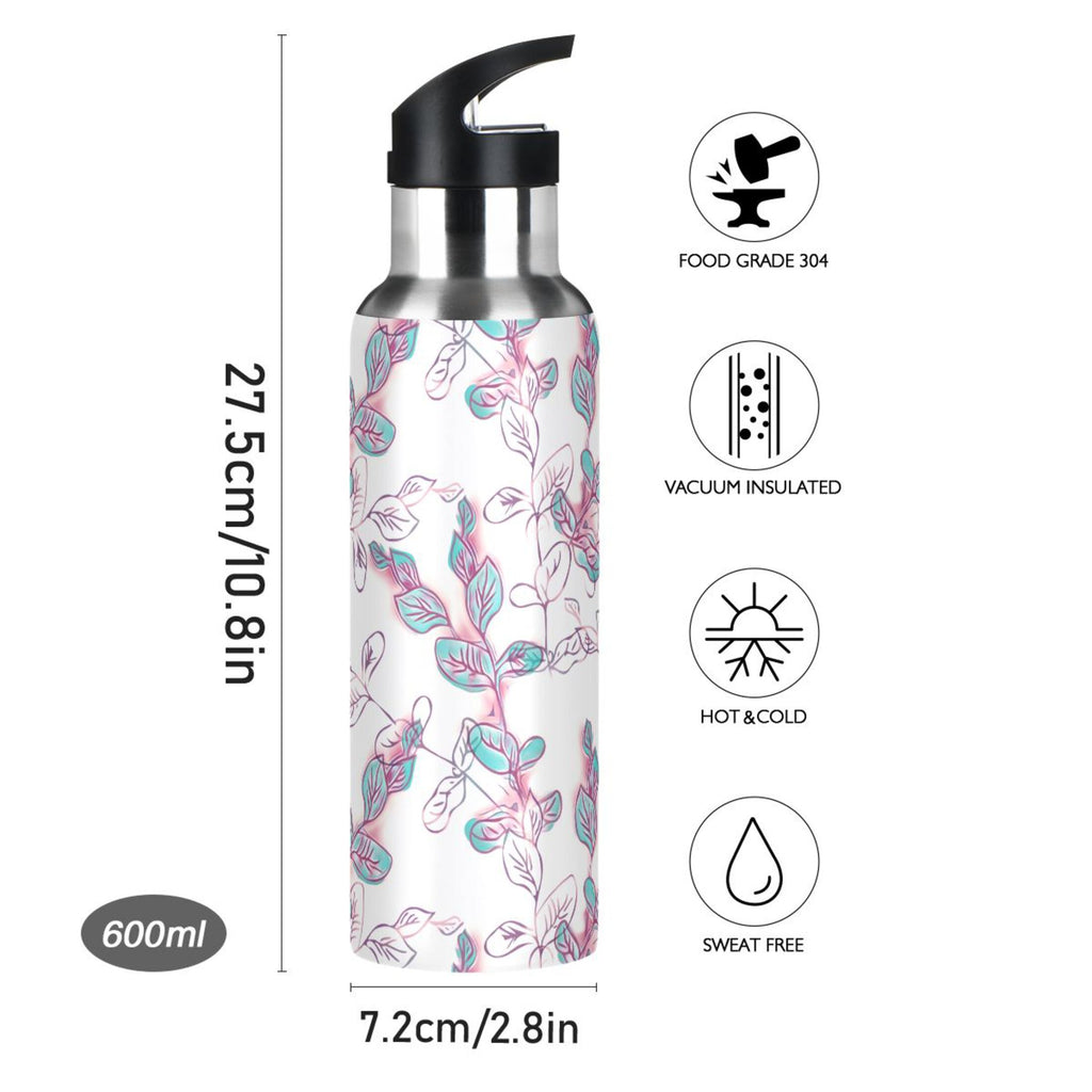 Stainless Steel Insulated Thermos Vacuum Flask Water Bottle with Straw Lid A4334