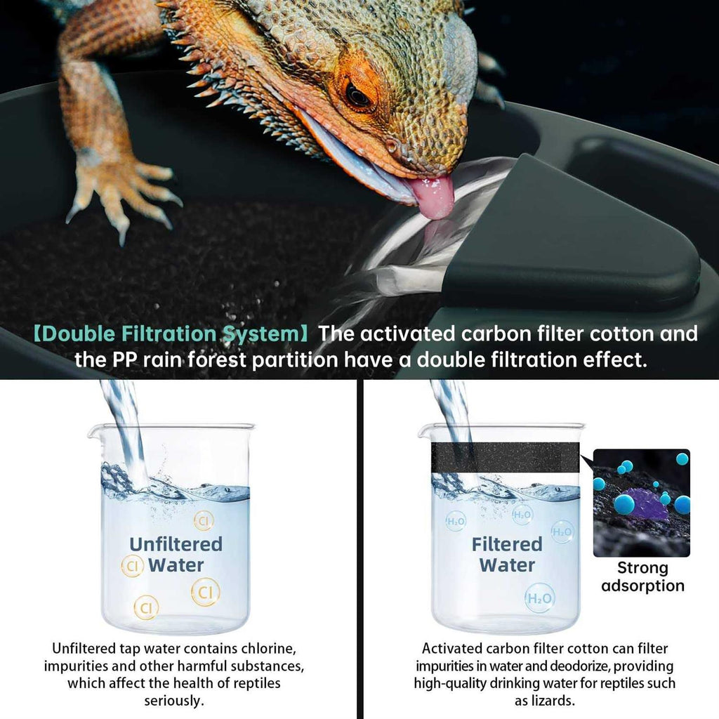 Reptile Drinking Water Fountain with Trough Y5766