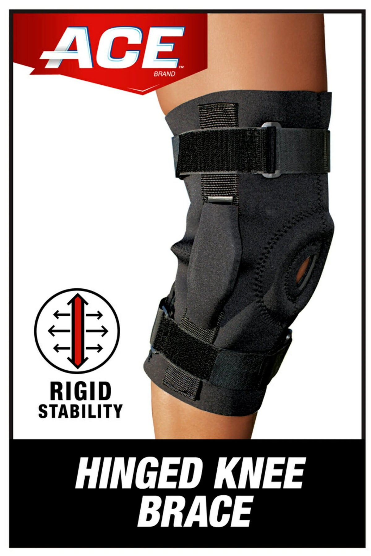 Hinged Knee Brace Black One Size V116436