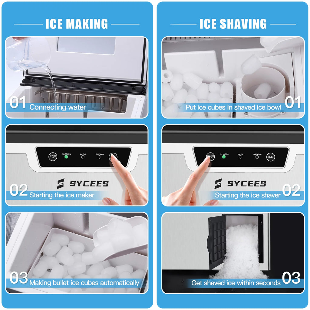 2-in-1 Portable Countertop Ice Maker & Shaver Machine L45924