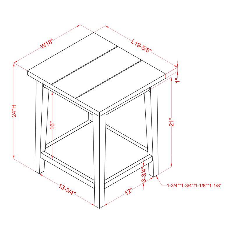 Light Green 1-Shelf Side Table (Set of 2) D17032