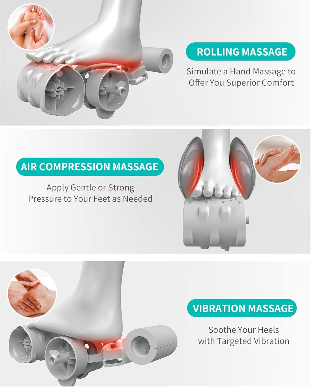Shiatsu Foot and Calf Massager with Heat and Remote A187