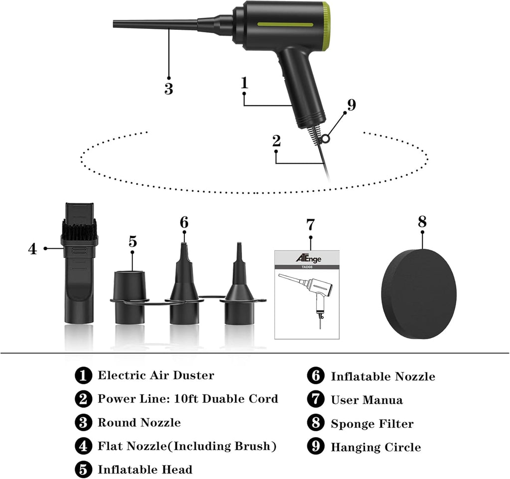 2 in 1 Electric Compressed Air Duster P86092