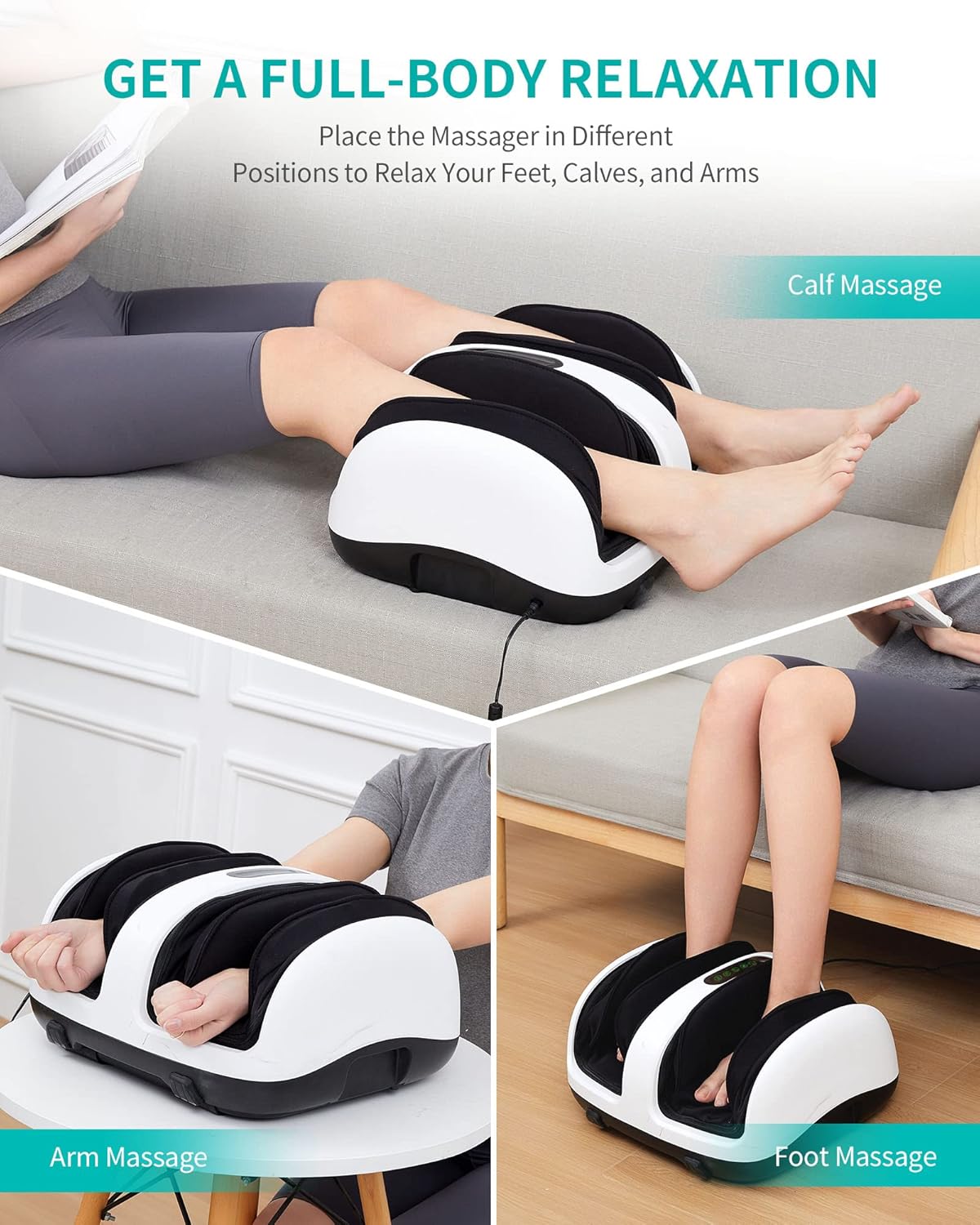 Shiatsu Foot and Calf Massager with Heat and Remote A187
