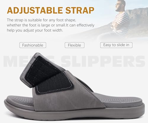 Mens Open Toe Athletic Sport Slides with Arch Support I34575