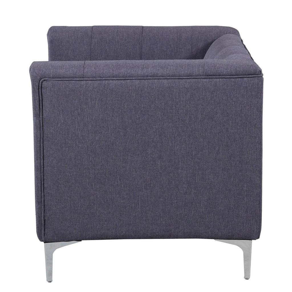 Grey Fabric Tufted Club Chair J202