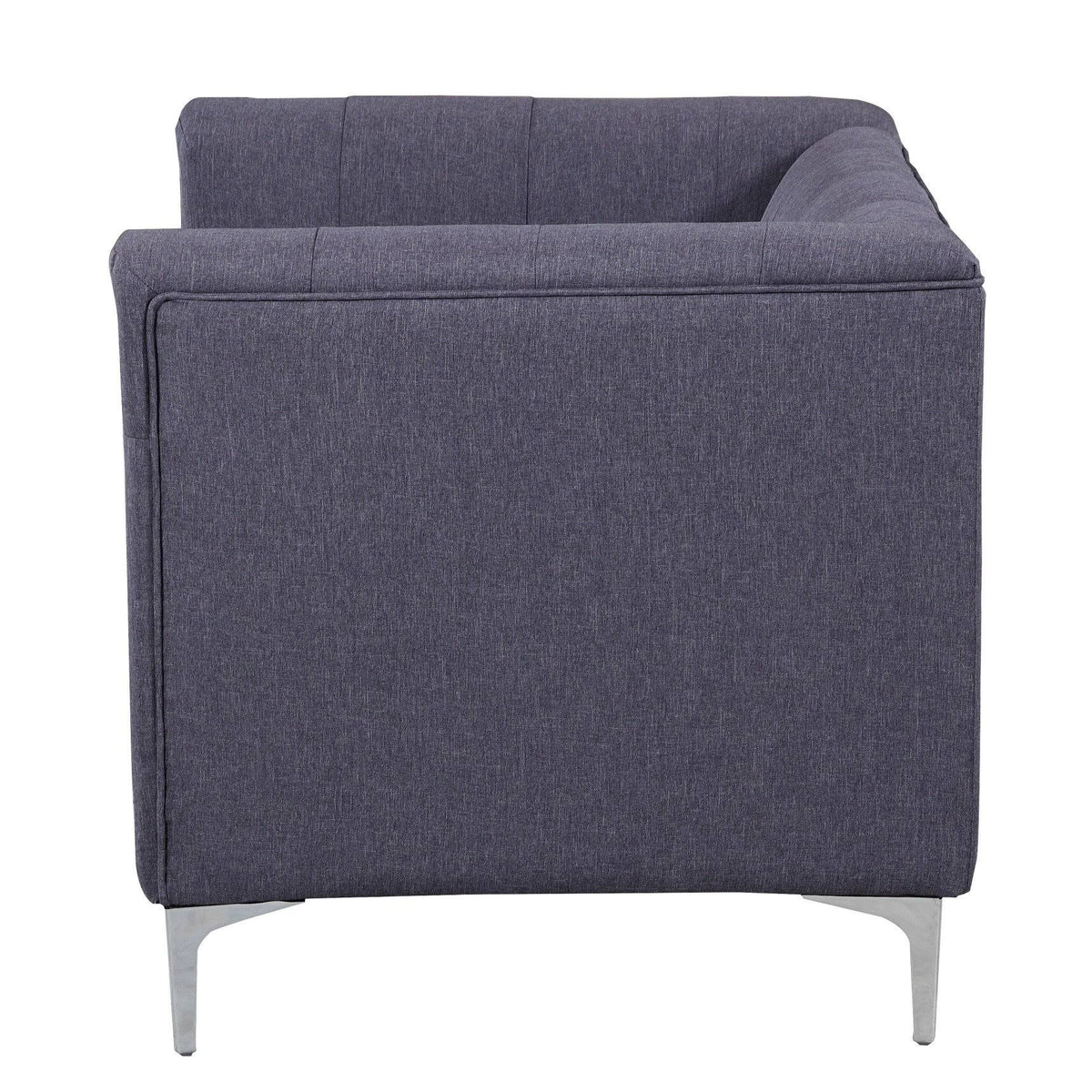 Grey Fabric Tufted Club Chair J202