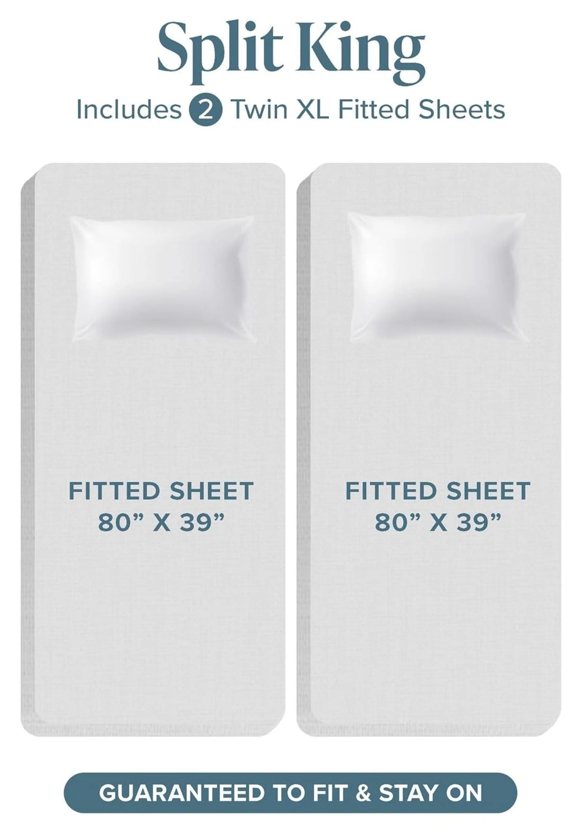 Split King 5 Piece Microfiber Bed Sheet Set with Deep Pockets O73143