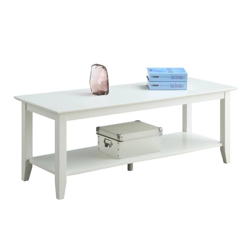 White Coffee Table with Shelf A563