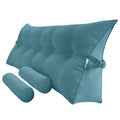 Teal Blue King Size Wedge Pillow with Detachable Roll Pillows Y6947