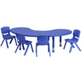 Blue Plastic Table Set with 4 Stack Chairs L86516