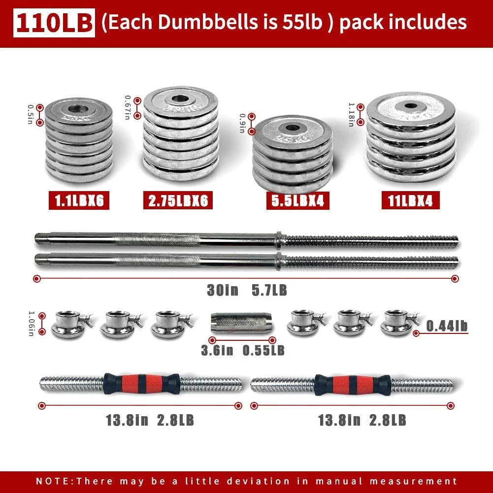 Adjustable Cast Iron Dumbbell Set with Carry Box G828