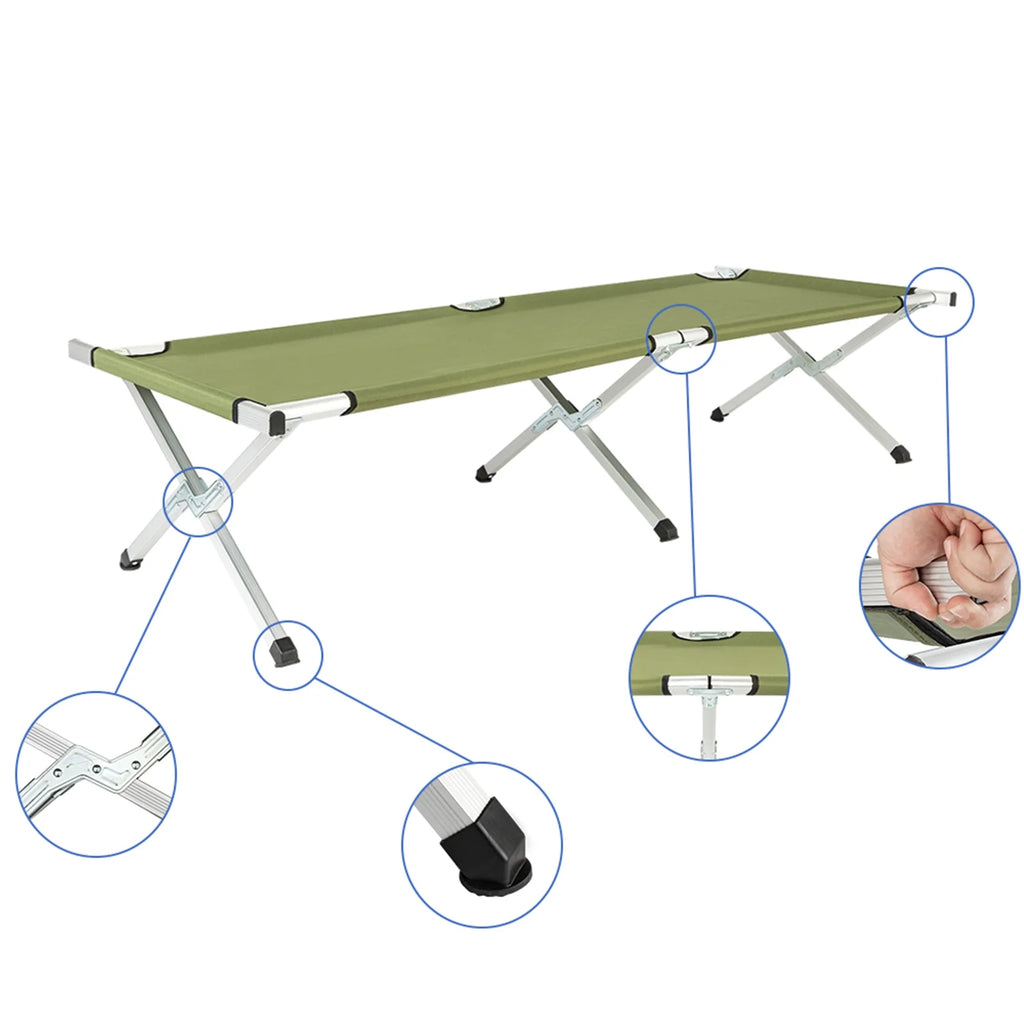 Army Green Portable Folding Camping Cot with Carrying Bag G877