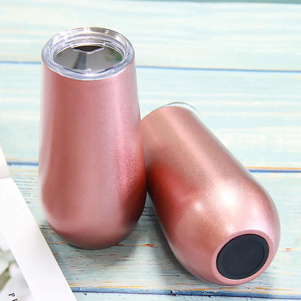 Stainless Steel 6 Ounce Insulated Champagne Flutes Set P7469