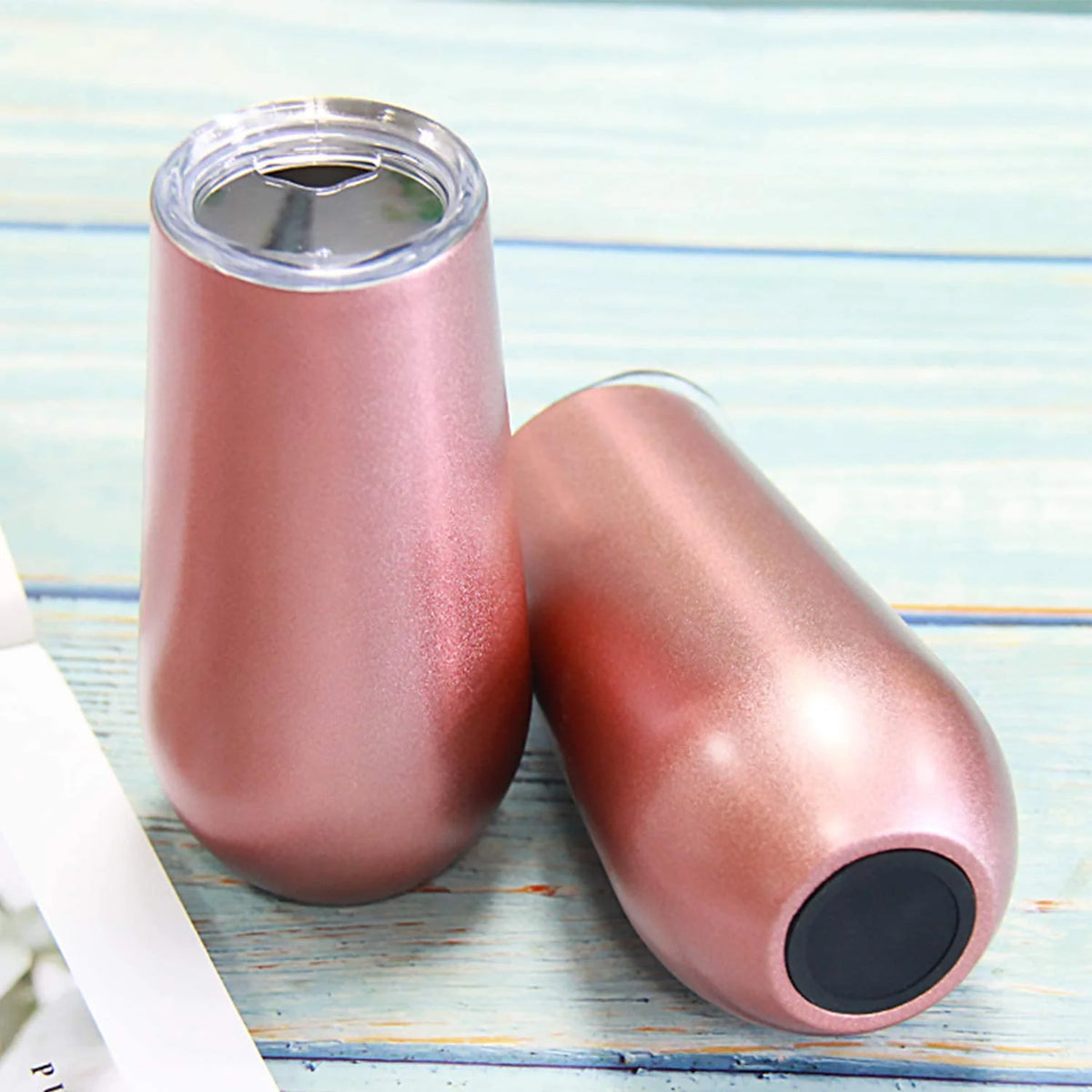 Stainless Steel 6 Ounce Insulated Champagne Flutes Set P7469