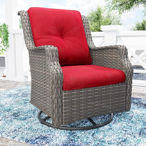 Outdoor Swivel Rocker Patio Chair with Olefin Fabric Cushions Z2125