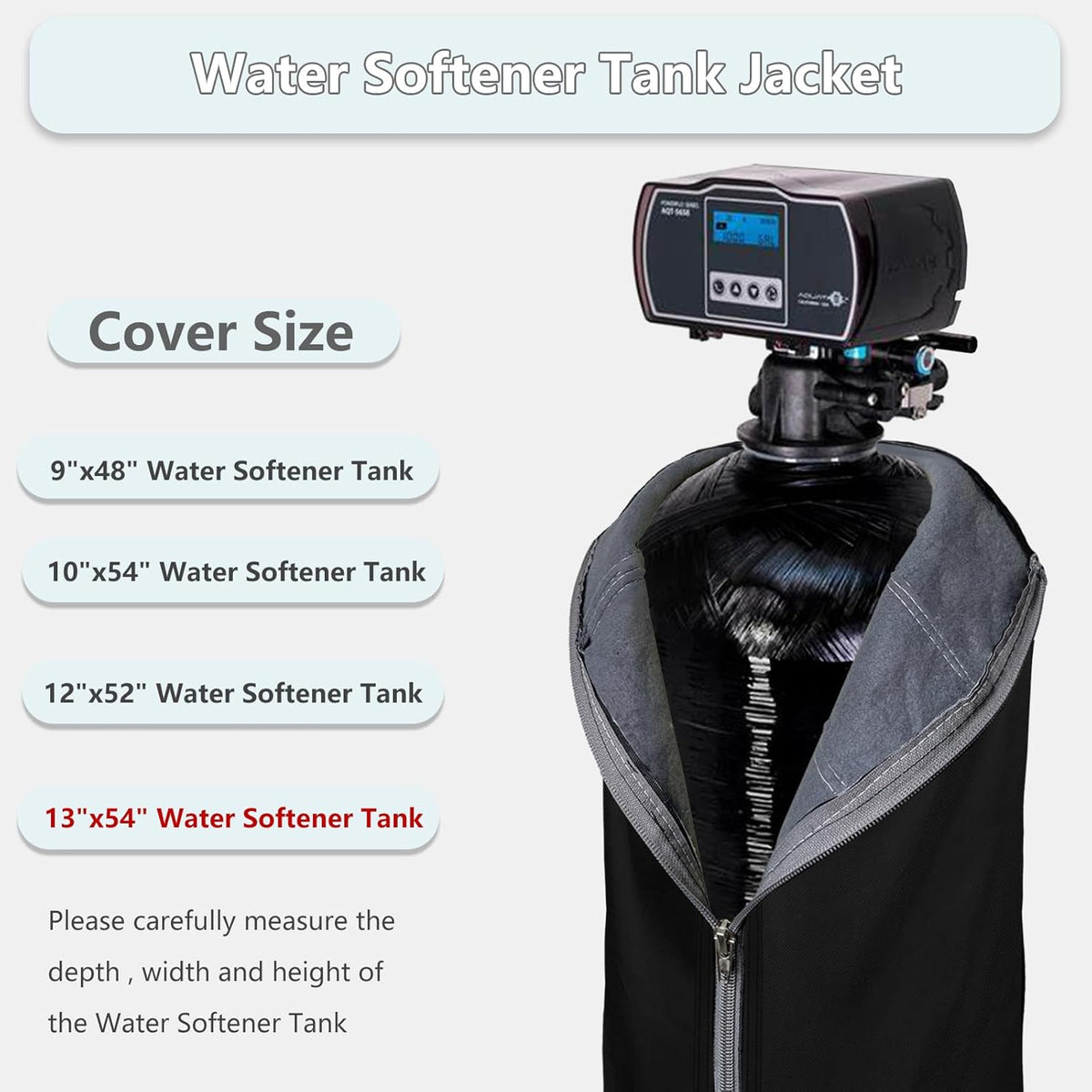 13x54 Black Insulated Water Softener Tank Cover C4704