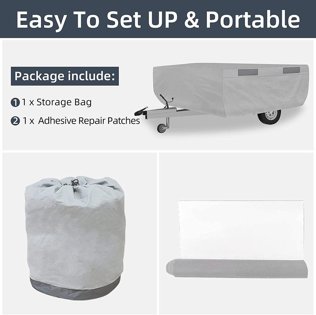 6 Layers Pop Up Folding Camper Cover Fits 12'-14' D37408